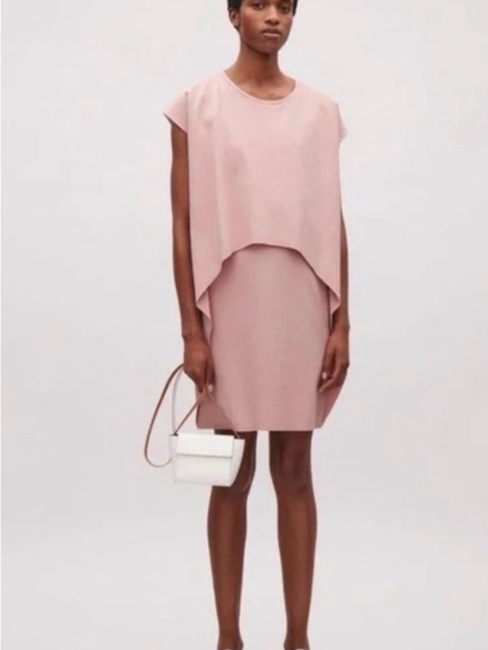 COS Sleeveless Layered Mini Dress in Dusty Rose